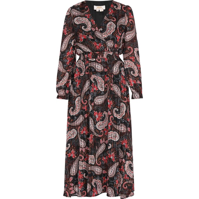 usha Jurk Dames Zwart Veelkleurig