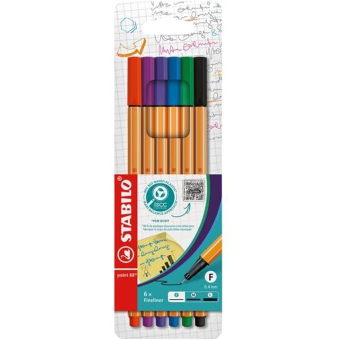 STABILO point 88 - Premium Fineliners - Etui Met 6 Kleuren
