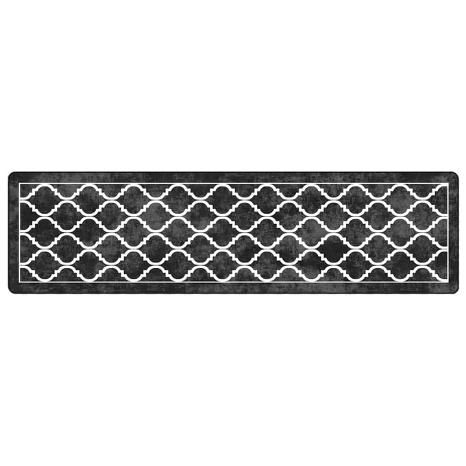 vidaXL - Vloerkleed - wasbaar - 80x300 - cm - zwart - en - wit