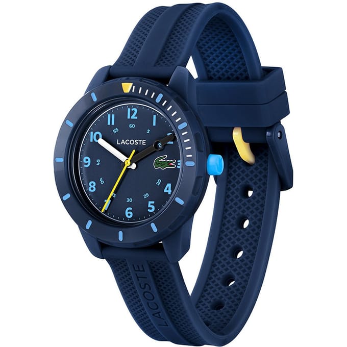 Lacoste LC2030053 Mini Tennis Staal Silic Blauw 34,5mm