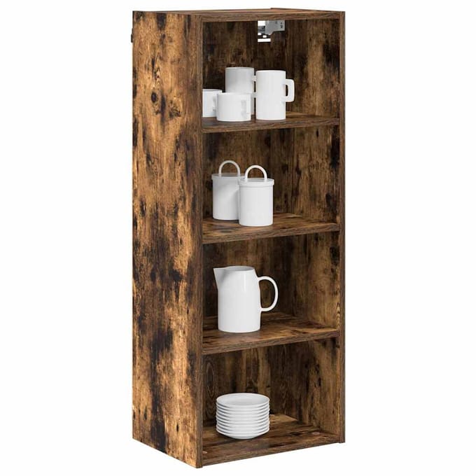 vidaXL - Hangkast - Gerookt - eiken - 40 - x - 29,5 - x - 100 - cm - Bewerkt - hout