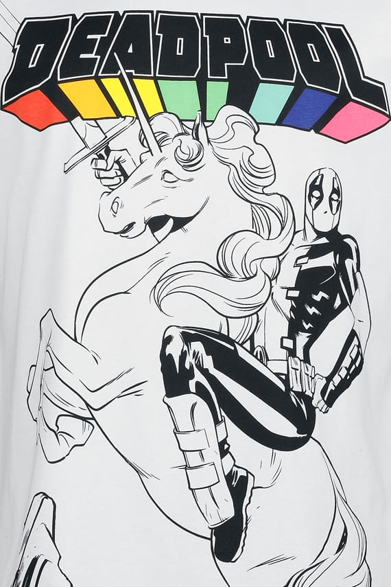 Deadpool T-shirt - Unicorn - S tot 3XL - voor Mannen - wit