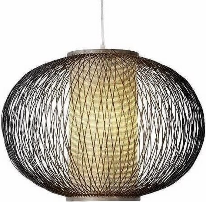 Fine Asianliving Bamboe Hanglamp Zwart Handgemaakt - Simon D40xH33cm