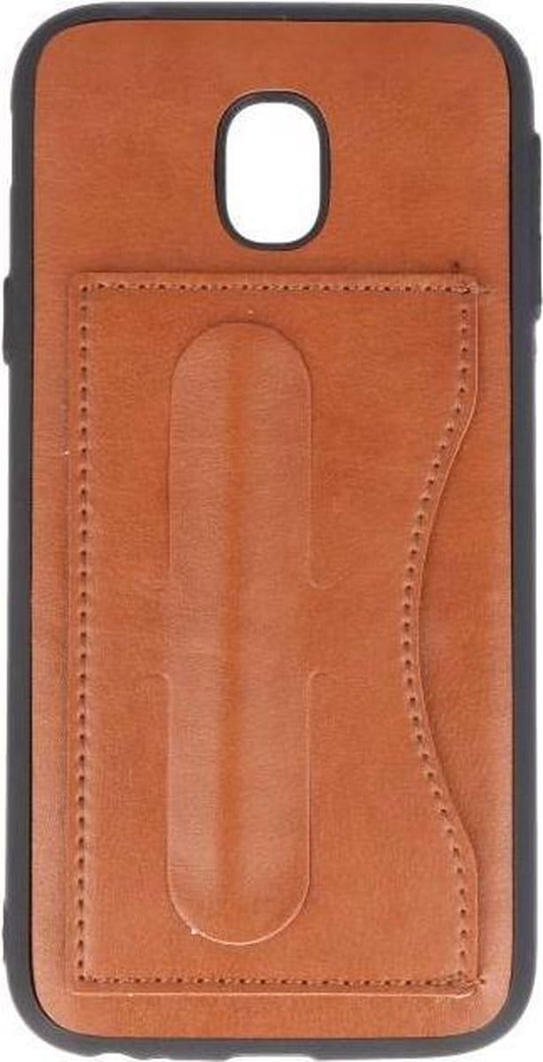 Standing TPU Wallet Case - Hoesje Geschikt voor Samsung Galaxy J3 2017 Bruin