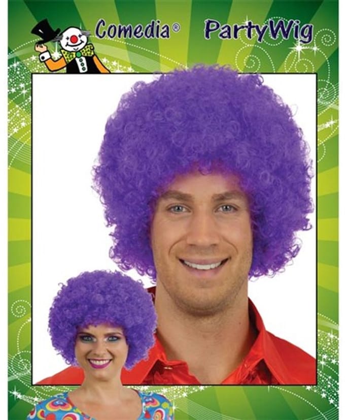Afro pruik mini paars
