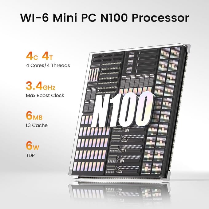 Trycoo Mini PC WI-6 N100 Processor WI-6-16-512