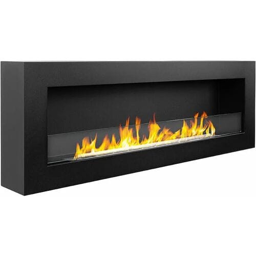 Cheminée bioéthanol murale cheminée bio 120x40 SIENA 120 Noir