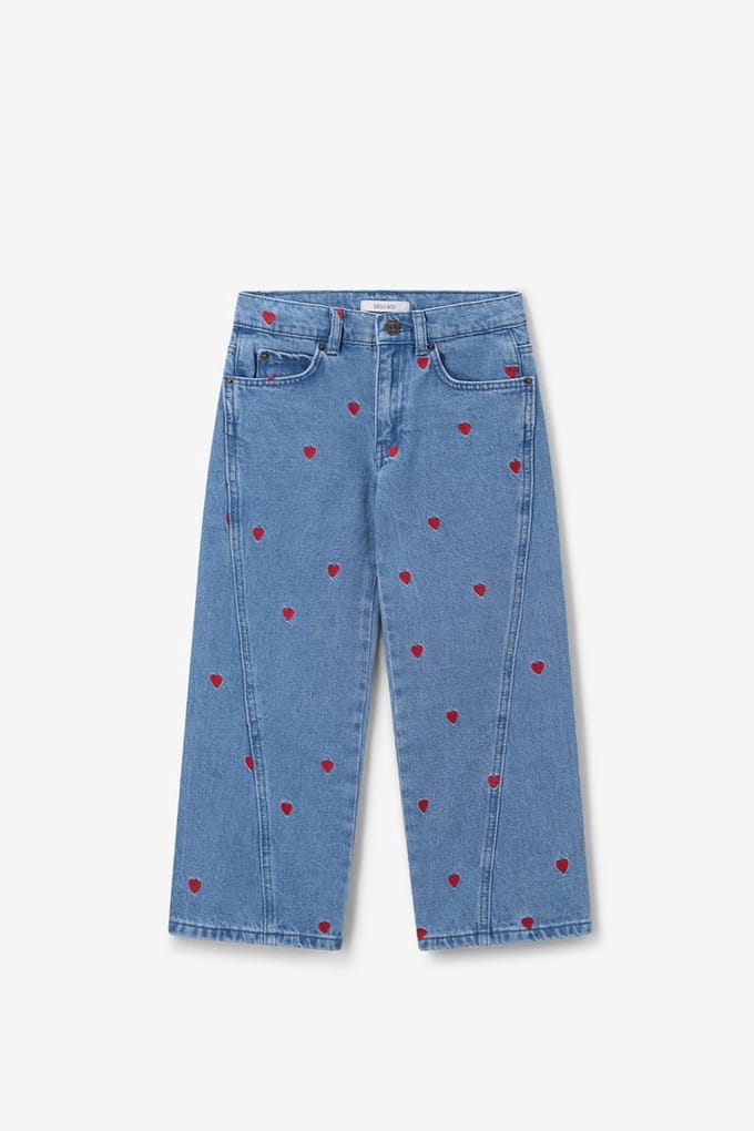 Sissy-Boy - Blauwe straight leg jeans met hartjes