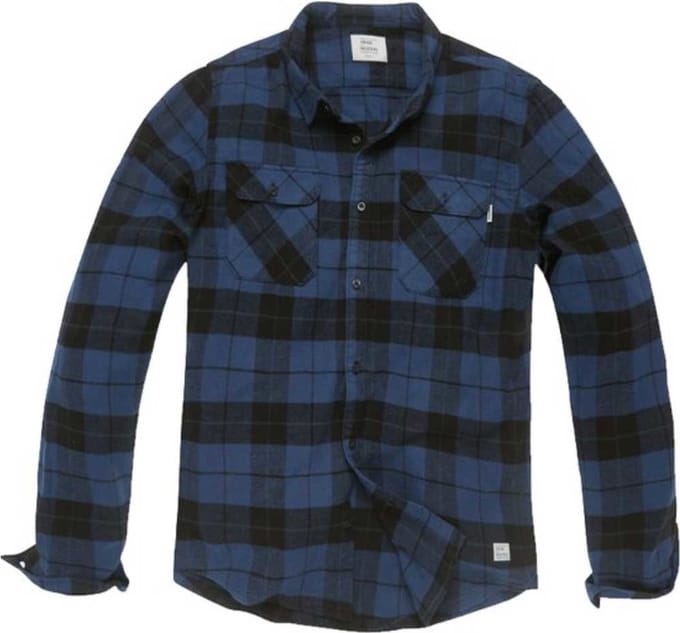 Vintage Industries Sem Flannel Kobalt Check Overhemd Heren