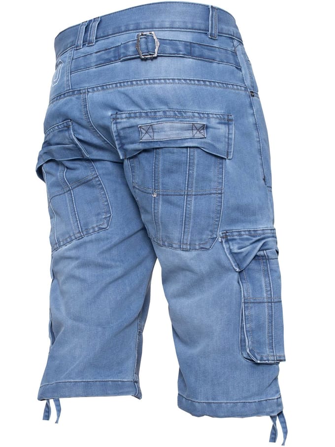 Enzo Heren Cargo Combat Denim Short