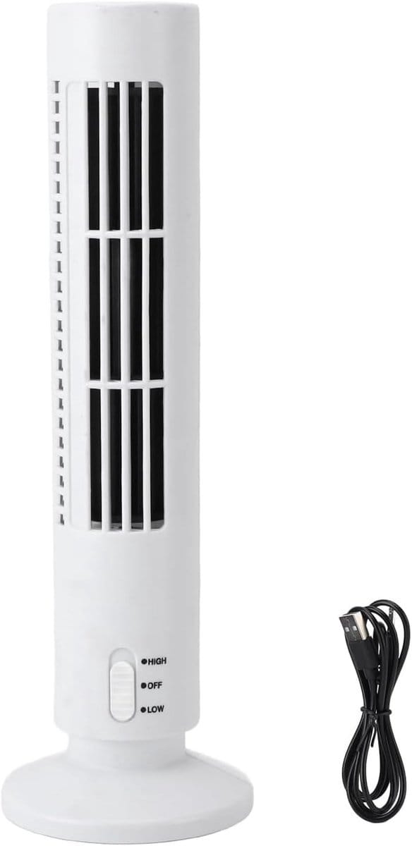 VHV - Torenventilator - bladloze torenventilator usb - USB oplaadbaar - voor bureau, slaapkamer, studentenkamer