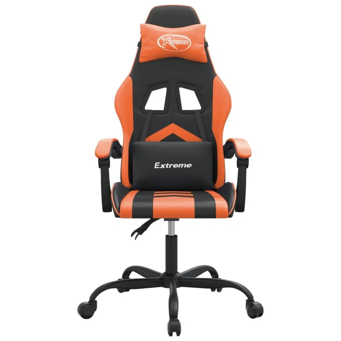 vidaXL - Gamestoel - kunstleer - zwart - en - oranje