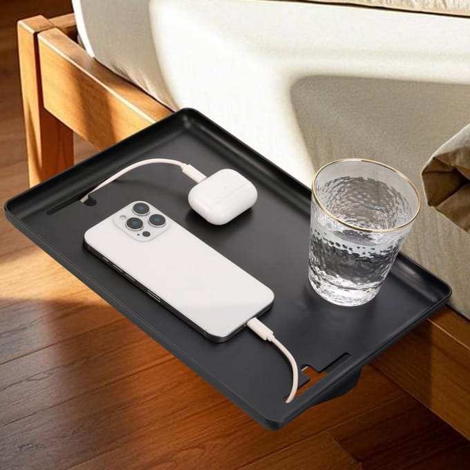 Bedplank - Nachtkastje - Ruimte Besparen - Clip-on Montage - 32 cm - Zwart