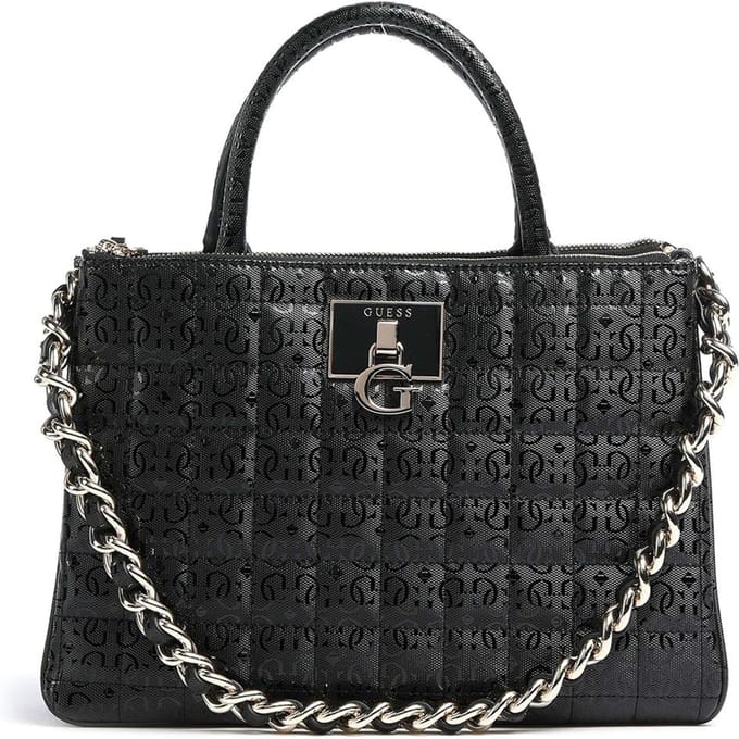 Guess Kobo schoudertas zwart/goud accent
