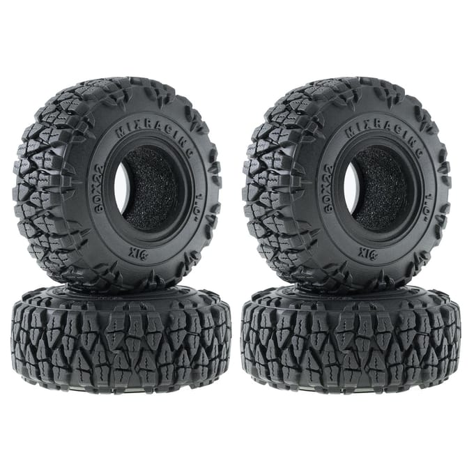 Pneus en caoutchouc pneus de voiture télécommandés 4 pièces 1.0 pouces de remplacement pour Traxxas TRX4-M Defender Bronco type 1