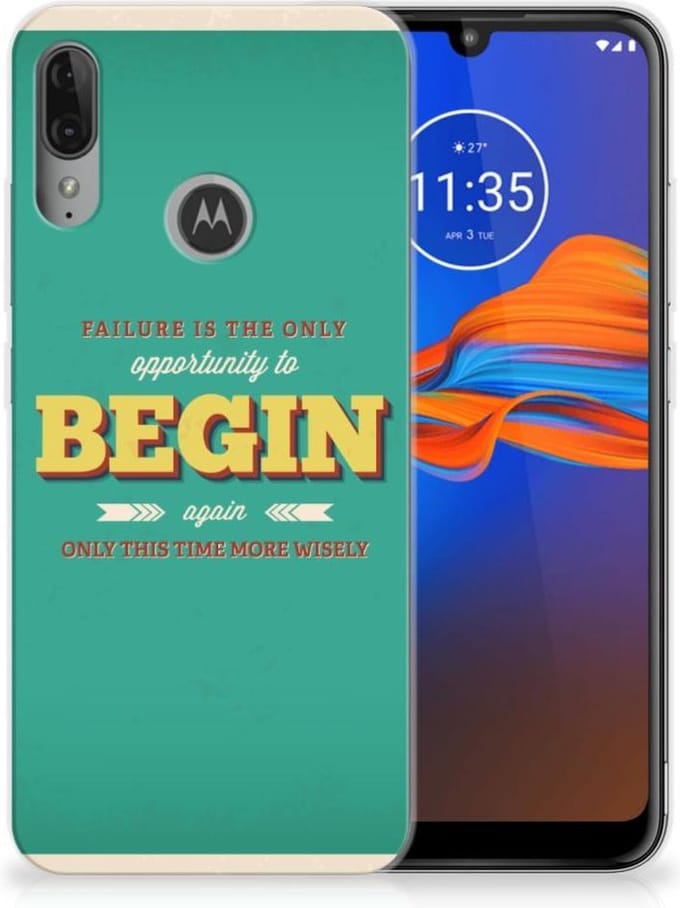 Motorola Moto E6 Plus Siliconen hoesje met naam Quote Begin