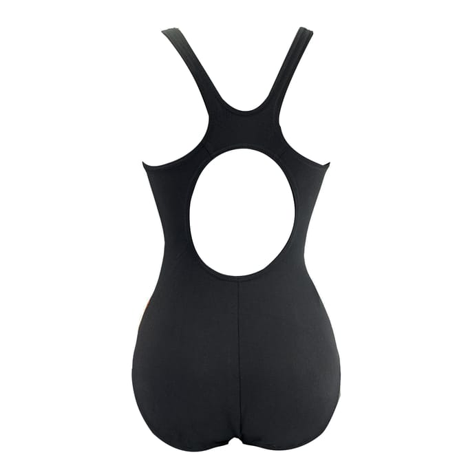 Speedo Placement Dames Zwart/Oranje Zwempak