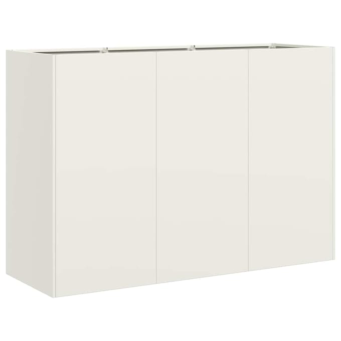 vidaXL - Plantenbak - 120x40x80 - cm - koudgewalst - staal - wit