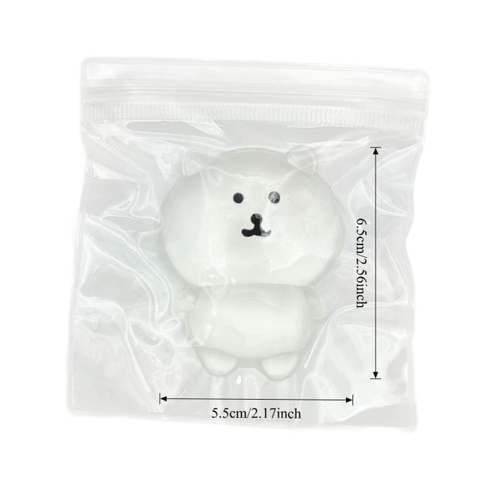 Schattige Zelfspot Beer Knijpspeeltje Transparante Kawaii Expressie Fidget Speeltje Squishy Sensorisch Anti-stress Kerstcadeau white