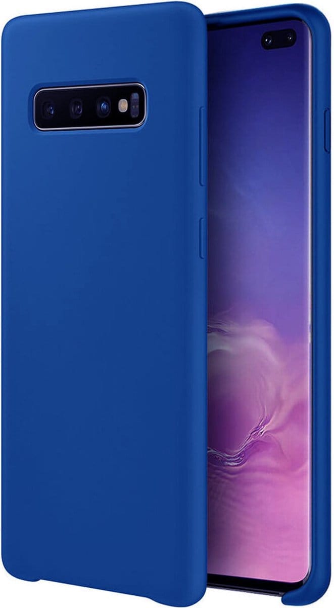 Solid hoesje Geschikt voor: Samsung Galaxy S10E Soft Touch Liquid Silicone Flexible TPU Rubber - Blauw Azuur