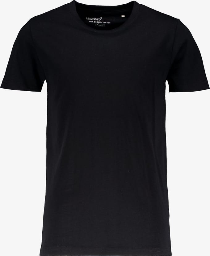 Unsigned basic jongens T-shirt zwart - Maat 170