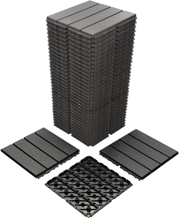 Kunststof Terrasdektegels 12"x12" - 36-pack Vierkante Voet Waterdicht