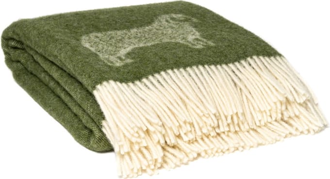 WOOOL Wollen Plaid - DOT Sheep (Groen) - 130x190cm - Omkeerbaar