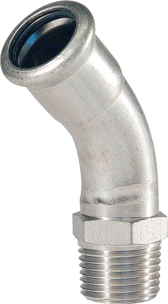 BONFIX bocht 45° 15 mm 1/2 inch M-Press RVS