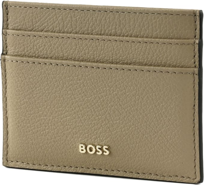 BOSS Leren Kaarthouder Alyce Card Holder Light Beige