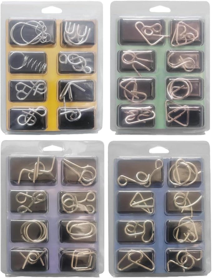 Metal Puzzels - Intelligent Spel - Logische Training - Cognitieve Ontwikkeling - 32 Stuks - Metaal