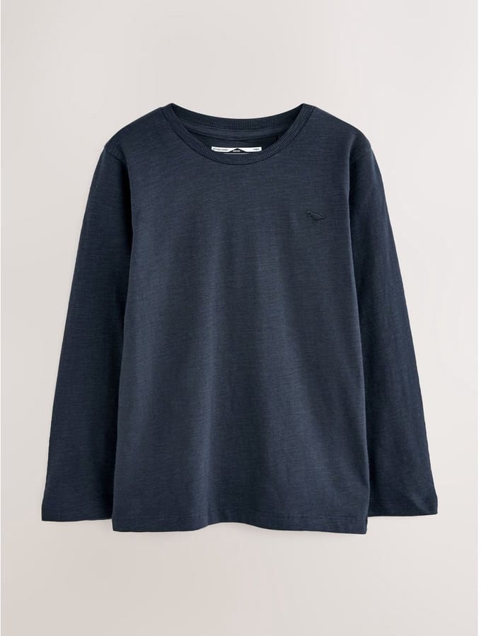 Next - Jongens - Effen T-shirt met lange mouwen - Blauw
