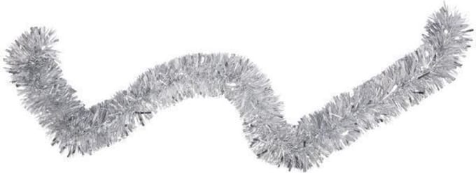 3x Folieslinger / kerstslinger zilver 15cm x 2 m