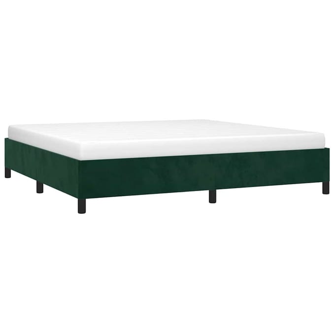 vidaXL - Bedframe - zonder - matras - 200x200 - cm - fluweel - donkergroen