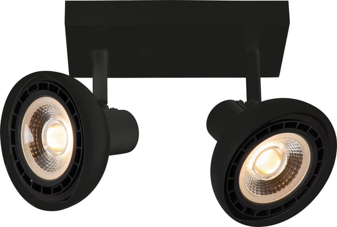 Lucide SENSAS - Plafondspot (Plafondlamp) - 2xGU10 (ES111) - Zwart