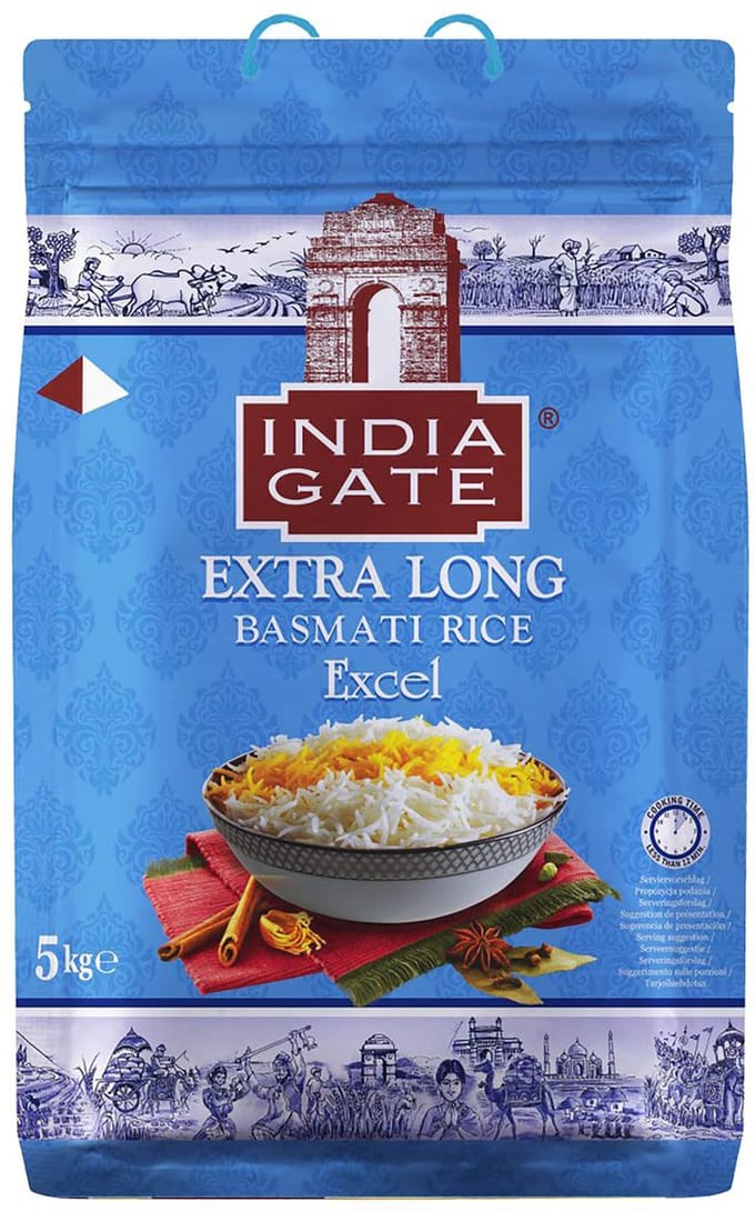 India Gate Basmati rijst extra lang Excel 5 KG
