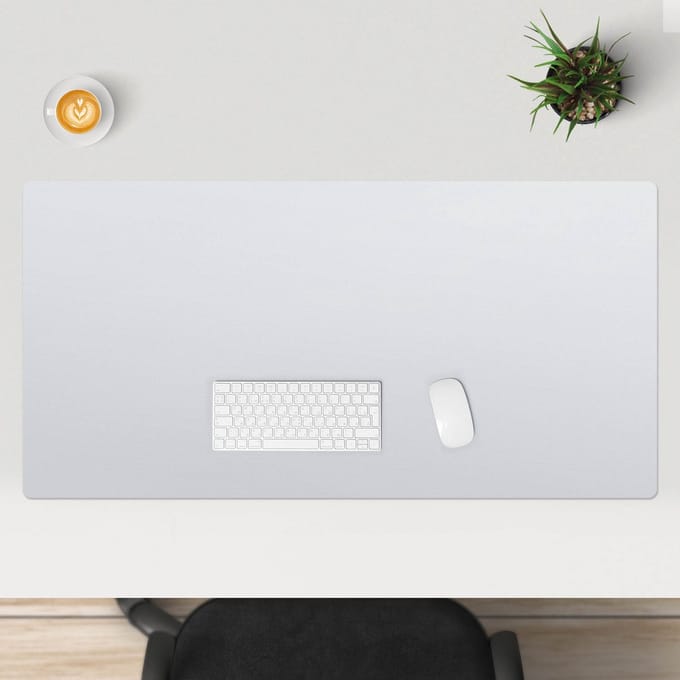 Wallfluent - Sneeuwwitje Bureau Onderlegger - 120x60 cm - Wit Bureau Pad - Pastel- en aardse kleuren Bureau Onderlegger Groot - Onderlegger Bureau - Slaapkamer Decoraties - Computer Mat