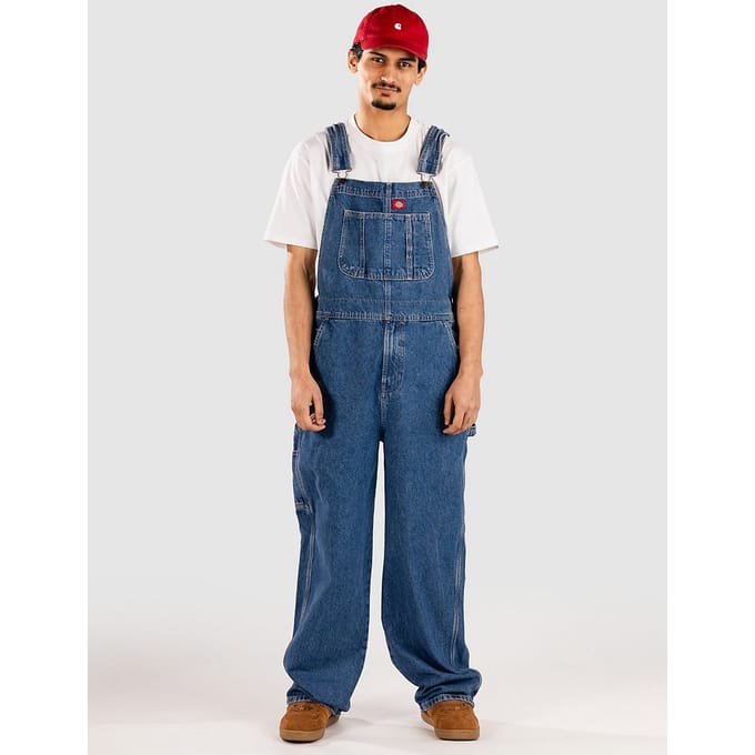 Dickies Loose Denim Bib Jeans blauw