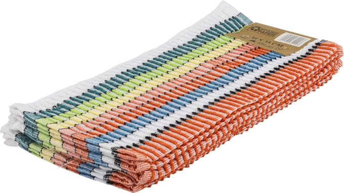 Vaatdoek 80% katoen multicolor - 6 stuks - 35 x 35 cm
