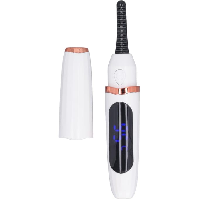 Verwarmde Wimperkruller USB Oplaadbaar Langdurig met LED Temperatuurweergave Elektrisch Wimperkrullen white