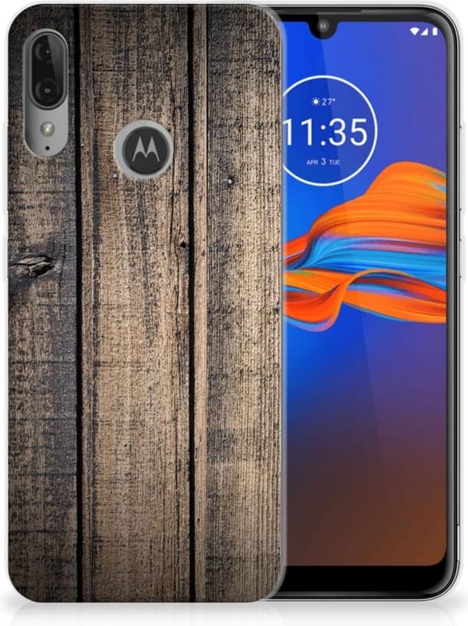 Motorola Moto E6 Plus Bumper Hoesje Steigerhout
