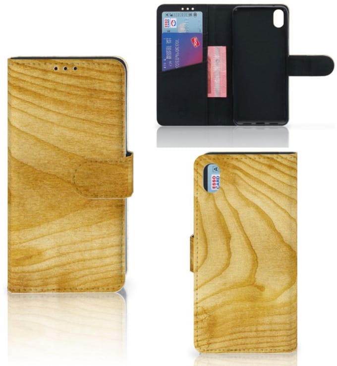 Xiaomi Redmi 7A Book Style Case Licht Hout