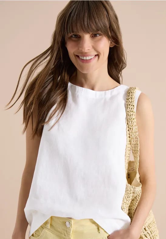 Linnen blouse met knoopdetails
