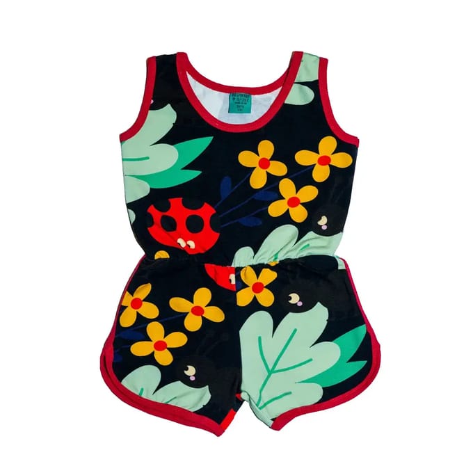 Korte meisjesjumpsuit Raspberry Republic Anthill UV50+