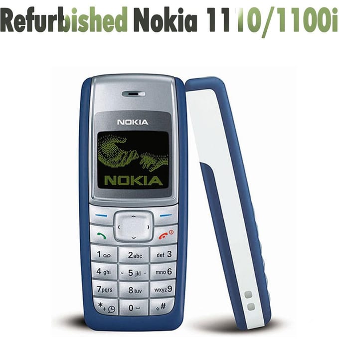 Téléphone Mobile GSM 2G Original Nokia 1110/1110i Reconditionné Débloqué Avec 1 SIM Simple set blanc
