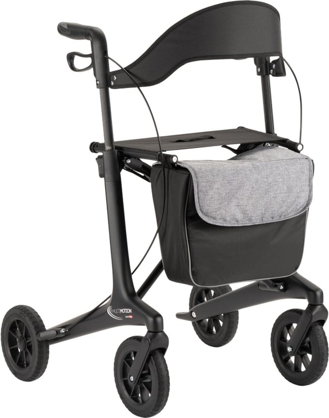 MultiMotion - Carbon rollator maat L - 5,5 kg - Softwielen - Zwart