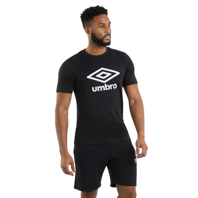 Umbro Heren Stacked Logo T-Shirt (Zwart)
