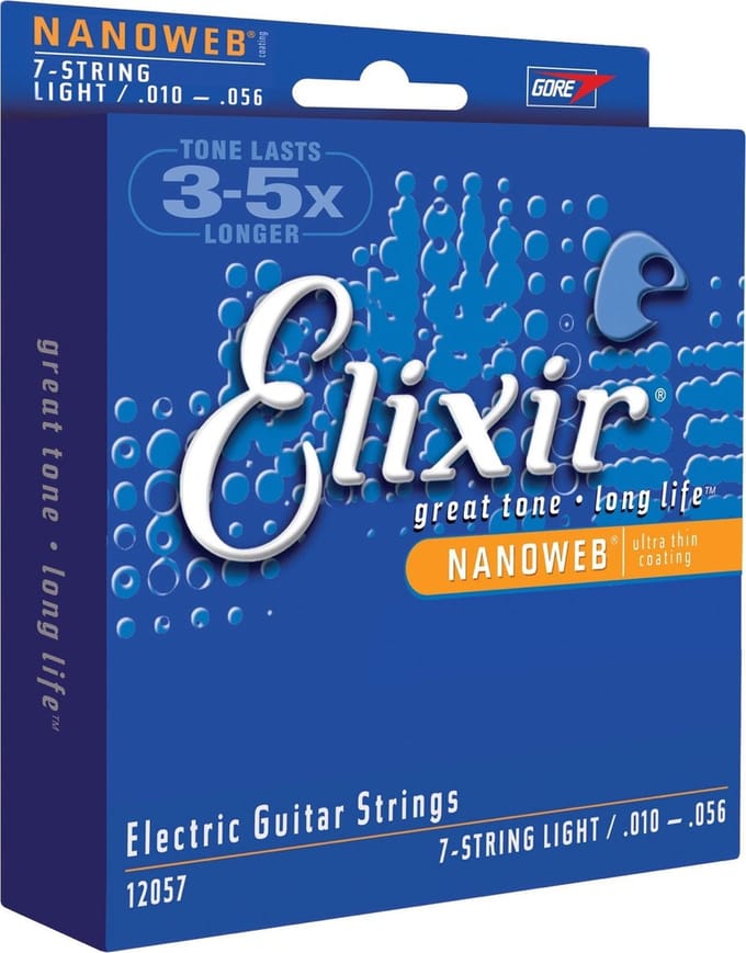 Elixir 12057 Electric 7-String Guitar Nanoweb Light 10-56