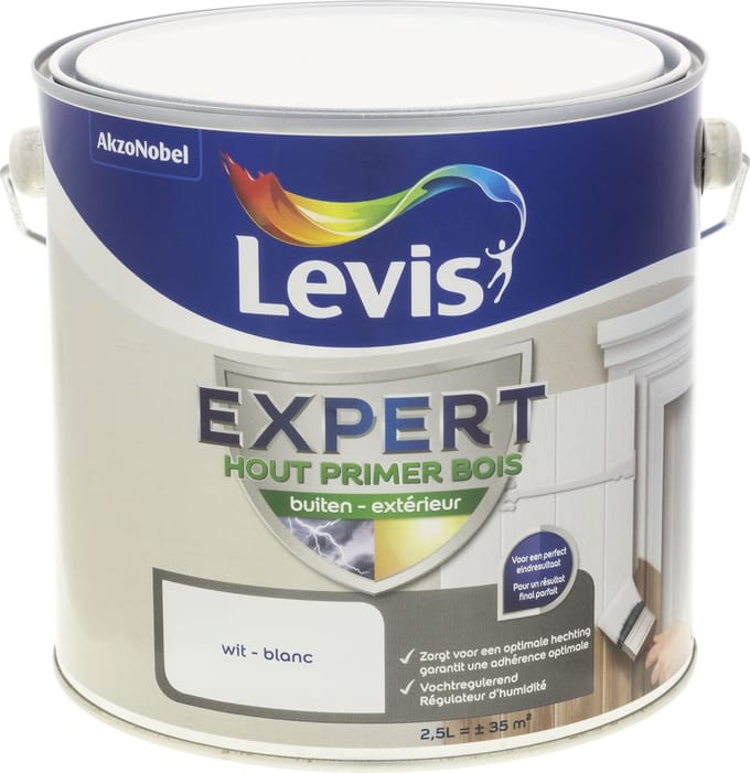 Levis - Expert Hout Primer Buiten - Wit - 2,5 L