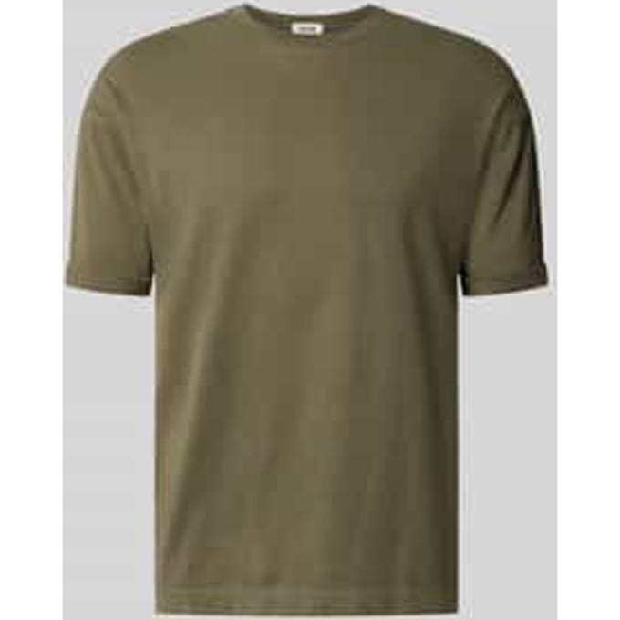 T-shirt met mouwomslag en ronde hals