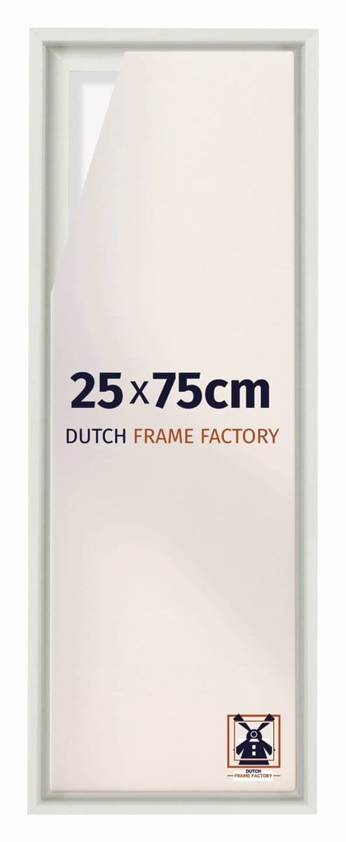Baklijst 25x75 cm - Wit Mat - Geschikt voor Canvasdoek - MDF Baklijst Lausanne